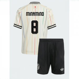 Echipament fotbal Japonia Takumi Minamino #8 Tricou Deplasare Mondial 2026 pentru copii şi pantaloni