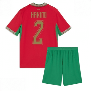 Echipament fotbal Maroc Achraf Hakimi #2 Tricou Acasa Mondial 2026 pentru copii şi pantaloni