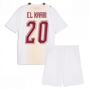 Echipament fotbal Maroc Ayoub El Kaabi #20 Tricou Deplasare Mondial 2026 pentru copii şi pantaloni