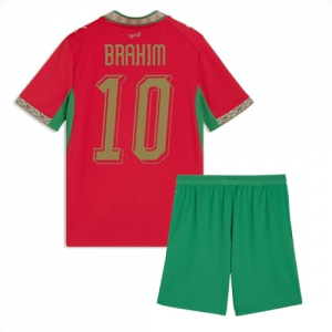 Echipament fotbal Maroc Brahim Diaz #10 Tricou Acasa Mondial 2026 pentru copii şi pantaloni