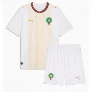 Echipament fotbal Maroc Tricou Deplasare Mondial 2026 pentru copii şi pantaloni