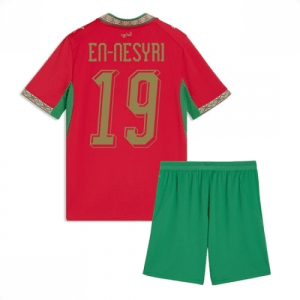 Echipament fotbal Maroc Youssef En-Nesyri #19 Tricou Acasa Mondial 2026 pentru copii şi pantaloni