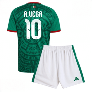 Echipament fotbal Mexic Alexis Vega #10 Tricou Acasa Mondial 2026 pentru copii şi pantaloni