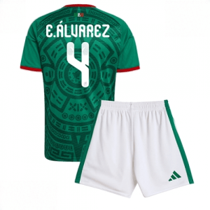 Echipament fotbal Mexic Edson Alvarez #4 Tricou Acasa Mondial 2026 pentru copii şi pantaloni