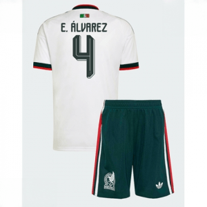 Echipament fotbal Mexic Edson Alvarez #4 Tricou Deplasare Mondial 2026 pentru copii şi pantaloni