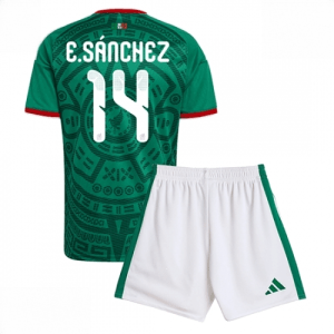 Echipament fotbal Mexic Erick Sanchez #14 Tricou Acasa Mondial 2026 pentru copii şi pantaloni