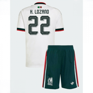 Echipament fotbal Mexic Hirving Lozano #22 Tricou Deplasare Mondial 2026 pentru copii şi pantaloni
