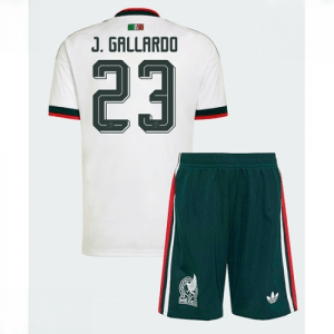 Echipament fotbal Mexic Jesus Gallardo #23 Tricou Deplasare Mondial 2026 pentru copii şi pantaloni