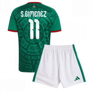 Echipament fotbal Mexic Santiago Gimenez #11 Tricou Acasa Mondial 2026 pentru copii şi pantaloni