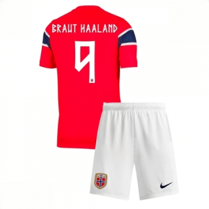 Home 3 Echipament fotbal Norvegia Erling Haaland #9 Tricou Acasa Mondial 2026 pentru copii şi pantaloni