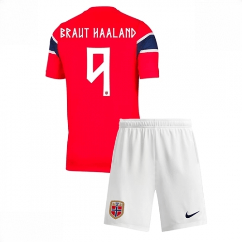 Echipament fotbal Norvegia Erling Haaland #9 Tricou Acasa Mondial 2026 pentru copii şi pantaloni 1 Echipament fotbal Norvegia Erling Haaland #9 Tricou Acasa Mondial 2026 pentru copii şi pantaloni