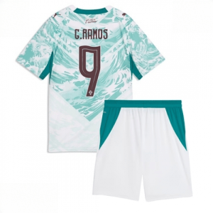 Echipament fotbal Portugalia Goncalo Ramos #9 Tricou Deplasare Mondial 2026 pentru copii şi pantaloni