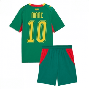 Echipament fotbal Senegal Sadio Mane #10 Tricou Deplasare Mondial 2026 pentru copii şi pantaloni