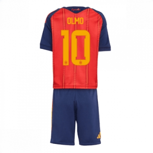 Echipament fotbal Spania Dani Olmo #10 Tricou Acasa Mondial 2026 pentru copii şi pantaloni