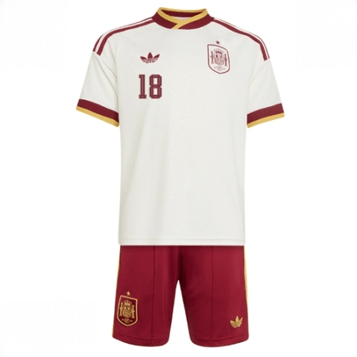 Echipament fotbal Spania Martin Zubimendi #18 Tricou Deplasare Mondial 2026 pentru copii şi pantaloni 2 Echipament fotbal Spania Martin Zubimendi #18 Tricou Deplasare Mondial 2026 pentru copii şi pantaloni - imagine 2