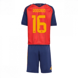 Echipament fotbal Spania Rodri Hernandez #16 Tricou Acasa Mondial 2026 pentru copii şi pantaloni