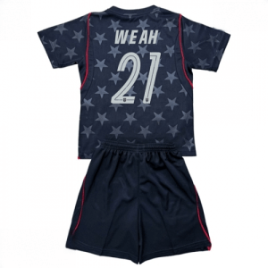 Echipament fotbal Statele Unite Timothy Weah #21 Tricou Deplasare Mondial 2026 pentru copii şi pantaloni