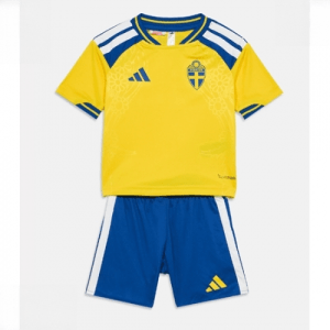 Echipament fotbal Suedia Tricou Acasa Mondial 2026 pentru copii şi pantaloni