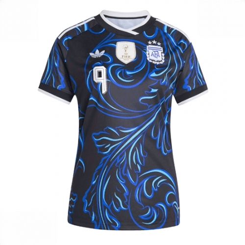 Echipament fotbal Argentina Julian Alvarez #9 Tricou Deplasare Mondial 2026 pentru femei maneca scurta 2 Echipament fotbal Argentina Julian Alvarez #9 Tricou Deplasare Mondial 2026 pentru femei maneca scurta - imagine 2