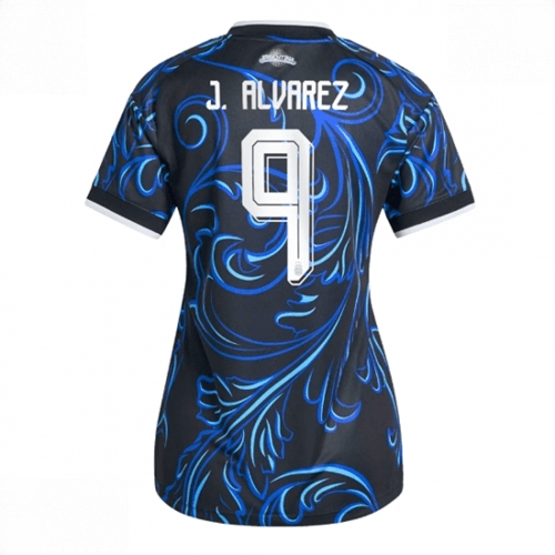 Echipament fotbal Argentina Julian Alvarez #9 Tricou Deplasare Mondial 2026 pentru femei maneca scurta 1 Echipament fotbal Argentina Julian Alvarez #9 Tricou Deplasare Mondial 2026 pentru femei maneca scurta