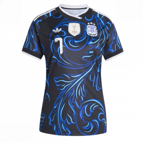 Echipament fotbal Argentina Rodrigo De Paul #7 Tricou Deplasare Mondial 2026 pentru femei maneca scurta 2 Echipament fotbal Argentina Rodrigo De Paul #7 Tricou Deplasare Mondial 2026 pentru femei maneca scurta - imagine 2