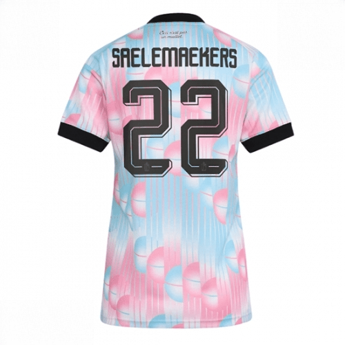 Echipament fotbal Belgia Alexis Saelemaekers #22 Tricou Deplasare Mondial 2026 pentru femei maneca scurta 1 Echipament fotbal Belgia Alexis Saelemaekers #22 Tricou Deplasare Mondial 2026 pentru femei maneca scurta