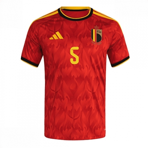 Echipament fotbal Belgia Maxim De Cuyper #5 Tricou Acasa Mondial 2026 maneca scurta 2 Echipament fotbal Belgia Maxim De Cuyper #5 Tricou Acasa Mondial 2026 maneca scurta - imagine 2