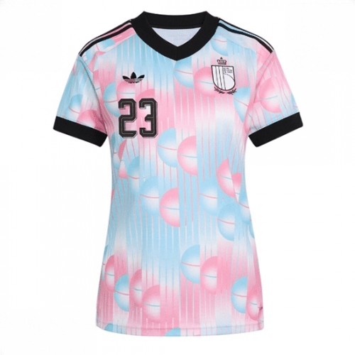 Echipament fotbal Belgia Michy Batshuayi #23 Tricou Deplasare Mondial 2026 pentru femei maneca scurta 2 Echipament fotbal Belgia Michy Batshuayi #23 Tricou Deplasare Mondial 2026 pentru femei maneca scurta - imagine 2