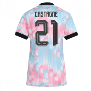 Echipament fotbal Belgia Timothy Castagne #21 Tricou Deplasare Mondial 2026 pentru femei maneca scurta