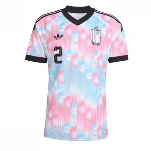 Echipament fotbal Belgia Zeno Debast #2 Tricou Deplasare Mondial 2026 maneca scurta 2 Echipament fotbal Belgia Zeno Debast #2 Tricou Deplasare Mondial 2026 maneca scurta - imagine 2