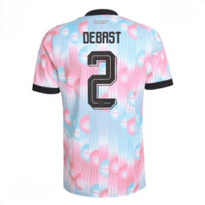 Echipament fotbal Belgia Zeno Debast #2 Tricou Deplasare Mondial 2026 maneca scurta