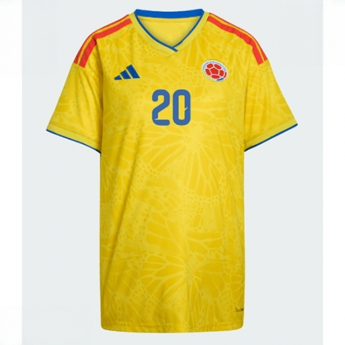 Echipament fotbal Columbia Juan Fernando Quintero #20 Tricou Acasa Mondial 2026 pentru femei maneca scurta 2 Echipament fotbal Columbia Juan Fernando Quintero #20 Tricou Acasa Mondial 2026 pentru femei maneca scurta - imagine 2