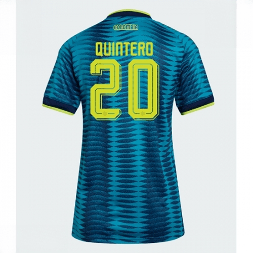 Echipament fotbal Columbia Juan Fernando Quintero #20 Tricou Deplasare Mondial 2026 pentru femei maneca scurta 2 Echipament fotbal Columbia Juan Fernando Quintero #20 Tricou Deplasare Mondial 2026 pentru femei maneca scurta - imagine 2