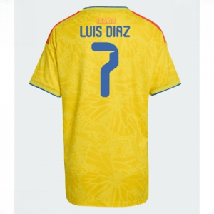 Echipament fotbal Columbia Luis Diaz #7 Tricou Acasa Mondial 2026 pentru femei maneca scurta