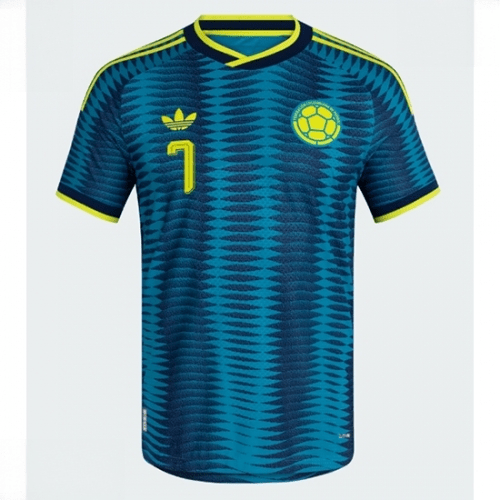 Echipament fotbal Columbia Luis Diaz #7 Tricou Deplasare Mondial 2026 maneca scurta 2 Echipament fotbal Columbia Luis Diaz #7 Tricou Deplasare Mondial 2026 maneca scurta - imagine 2
