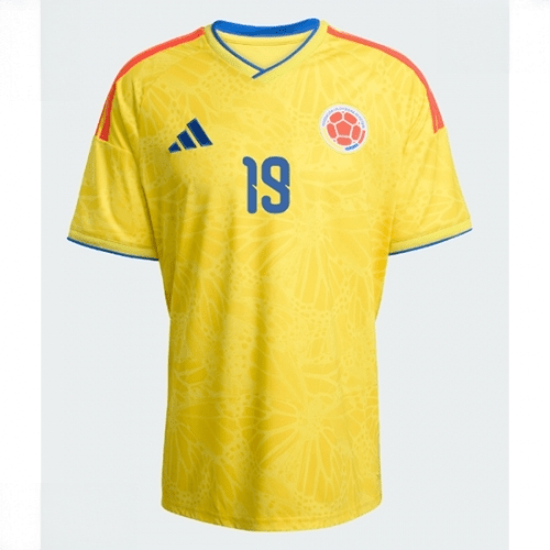 Echipament fotbal Columbia Rafael Santos Borre #19 Tricou Acasa Mondial 2026 maneca scurta 2 Echipament fotbal Columbia Rafael Santos Borre #19 Tricou Acasa Mondial 2026 maneca scurta - imagine 2