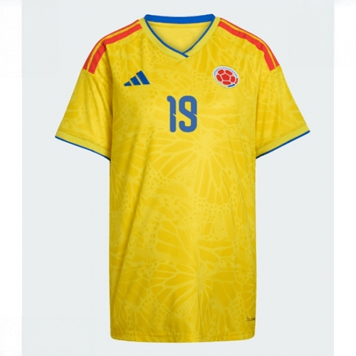Echipament fotbal Columbia Rafael Santos Borre #19 Tricou Acasa Mondial 2026 pentru femei maneca scurta 2 Echipament fotbal Columbia Rafael Santos Borre #19 Tricou Acasa Mondial 2026 pentru femei maneca scurta - imagine 2