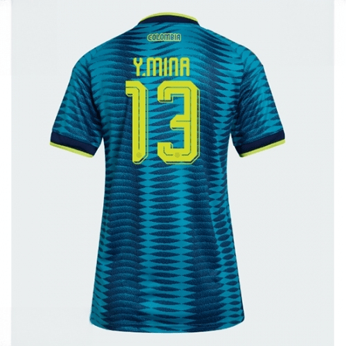 Echipament fotbal Columbia Yerry Mina #13 Tricou Deplasare Mondial 2026 pentru femei maneca scurta 1 Echipament fotbal Columbia Yerry Mina #13 Tricou Deplasare Mondial 2026 pentru femei maneca scurta