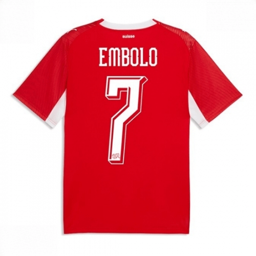 Echipament fotbal Elveția Breel Embolo #7 Tricou Acasa Mondial 2026 maneca scurta 1 Echipament fotbal Elveția Breel Embolo #7 Tricou Acasa Mondial 2026 maneca scurta