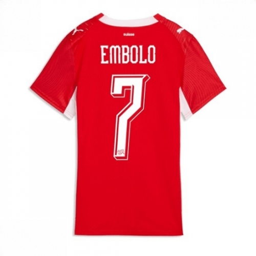 Echipament fotbal Elveția Breel Embolo #7 Tricou Acasa Mondial 2026 pentru femei maneca scurta 1 Echipament fotbal Elveția Breel Embolo #7 Tricou Acasa Mondial 2026 pentru femei maneca scurta