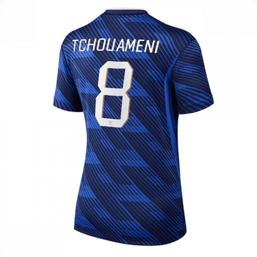 Echipament fotbal Franța Aurelien Tchouameni #8 Tricou Acasa Mondial 2026 pentru femei maneca scurta 1 Echipament fotbal Franța Aurelien Tchouameni #8 Tricou Acasa Mondial 2026 pentru femei maneca scurta