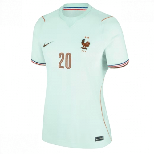 Echipament fotbal Franța Desire Doue #20 Tricou Deplasare Mondial 2026 pentru femei maneca scurta 2 Echipament fotbal Franța Desire Doue #20 Tricou Deplasare Mondial 2026 pentru femei maneca scurta - imagine 2