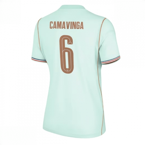 Echipament fotbal Franța Eduardo Camavinga #6 Tricou Deplasare Mondial 2026 pentru femei maneca scurta 1 Echipament fotbal Franța Eduardo Camavinga #6 Tricou Deplasare Mondial 2026 pentru femei maneca scurta