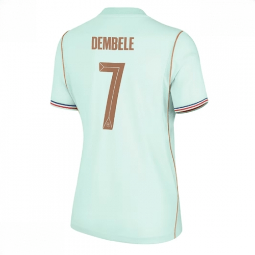 Echipament fotbal Franța Ousmane Dembele #7 Tricou Deplasare Mondial 2026 pentru femei maneca scurta 1 Echipament fotbal Franța Ousmane Dembele #7 Tricou Deplasare Mondial 2026 pentru femei maneca scurta