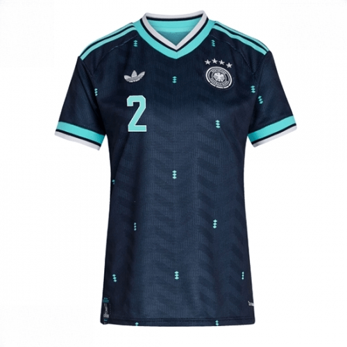 Echipament fotbal Germania Antonio Rudiger #2 Tricou Deplasare Mondial 2026 pentru femei maneca scurta 2 Echipament fotbal Germania Antonio Rudiger #2 Tricou Deplasare Mondial 2026 pentru femei maneca scurta - imagine 2
