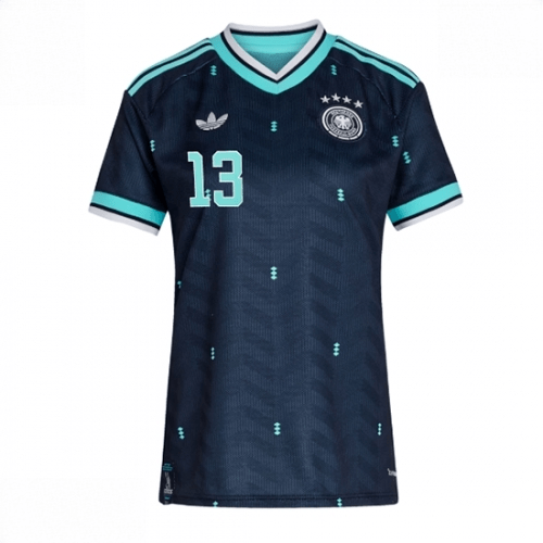 Echipament fotbal Germania Deniz Undav #13 Tricou Deplasare Mondial 2026 pentru femei maneca scurta 2 Echipament fotbal Germania Deniz Undav #13 Tricou Deplasare Mondial 2026 pentru femei maneca scurta - imagine 2