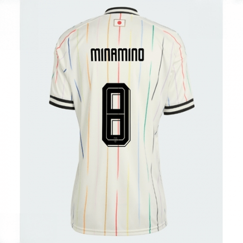 Echipament fotbal Japonia Takumi Minamino #8 Tricou Deplasare Mondial 2026 pentru femei maneca scurta 1 Echipament fotbal Japonia Takumi Minamino #8 Tricou Deplasare Mondial 2026 pentru femei maneca scurta