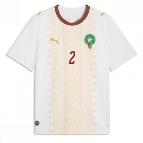 Echipament fotbal Maroc Achraf Hakimi #2 Tricou Deplasare Mondial 2026 maneca scurta 2 Echipament fotbal Maroc Achraf Hakimi #2 Tricou Deplasare Mondial 2026 maneca scurta - imagine 2