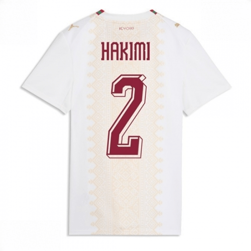Echipament fotbal Maroc Achraf Hakimi #2 Tricou Deplasare Mondial 2026 pentru femei maneca scurta 1 Echipament fotbal Maroc Achraf Hakimi #2 Tricou Deplasare Mondial 2026 pentru femei maneca scurta