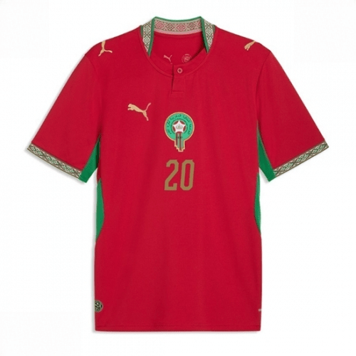 Echipament fotbal Maroc Ayoub El Kaabi #20 Tricou Acasa Mondial 2026 maneca scurta 2 Echipament fotbal Maroc Ayoub El Kaabi #20 Tricou Acasa Mondial 2026 maneca scurta - imagine 2